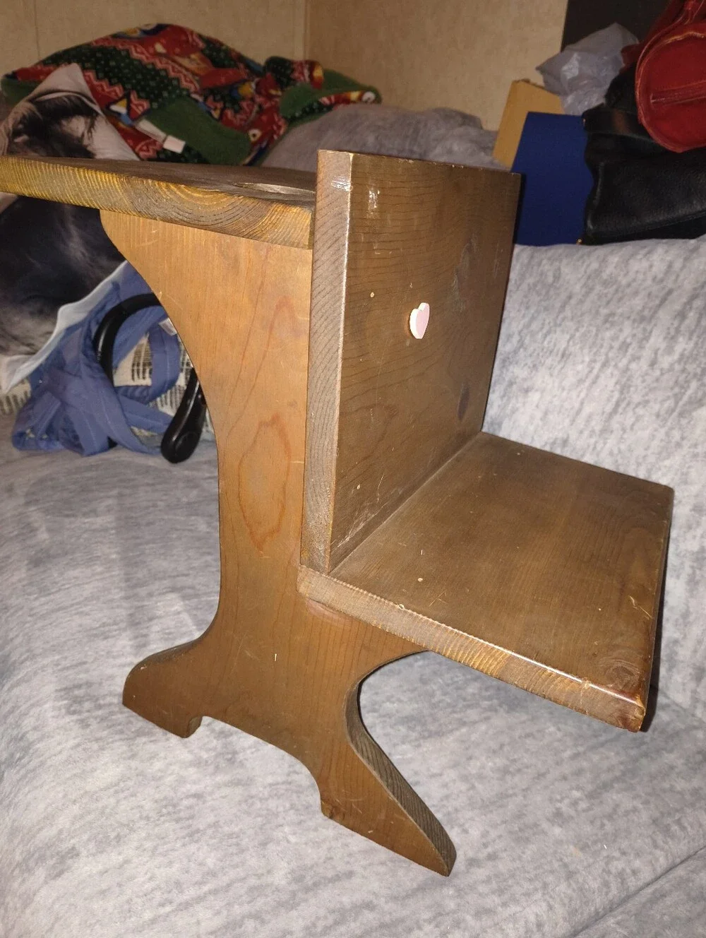 Wooden Desk with Heart Accent - Brown